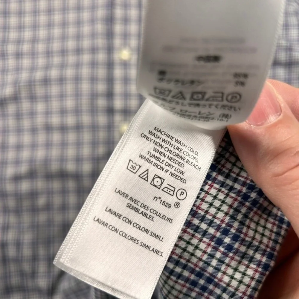 Polo Ralph Lauren Performance Shirt Mens L Plaid Button Down Stretch Preppy